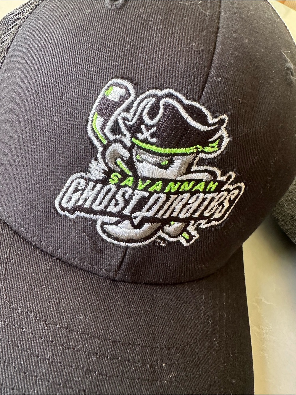 Savannah Ghost Pirates Logo Baseball Hats - Black & Gray - Picture 2 of 9